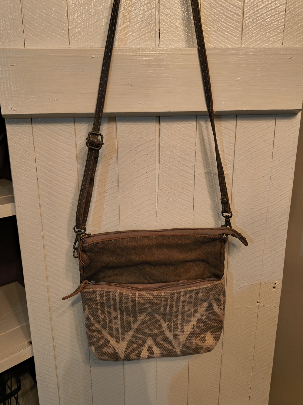 Myra Bag Crossbody Bag in Brown and Tan